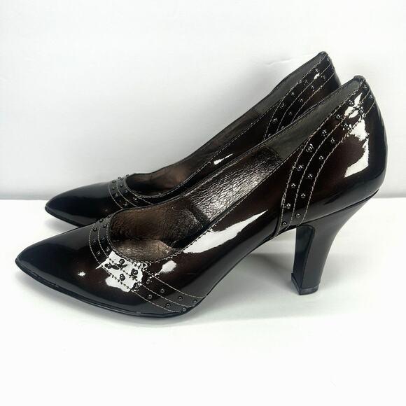 Sofft Womens 1052715 Chocolate Brown Patent Leather Pointed Toe Pump Heels Sz 9M - Picture 3 of 12